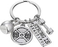 Stainless Steel Fitness Gym Charm Keychains Quotes Weight Plate Dumbbell Kettlebell Charmskeyring